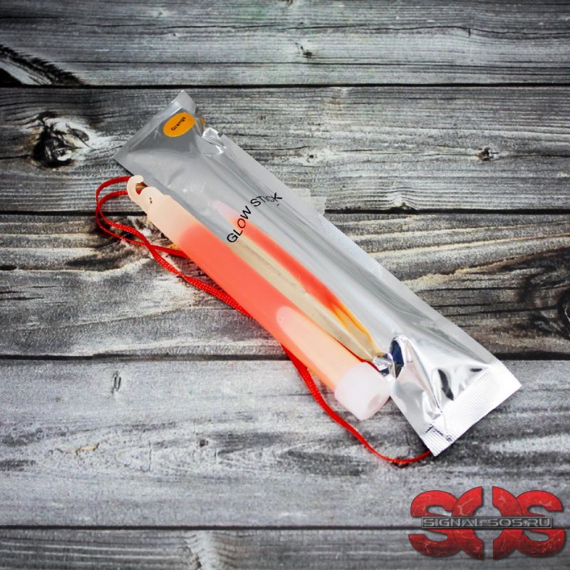 Светящиеся палочка ХИС 15 см. «GLOW STICK» оранжевый в фольге