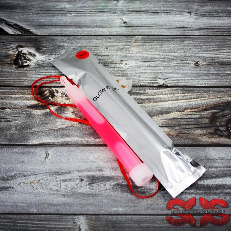 Светящиеся палочка ХИС 15 см. «GLOW STICK» красный в фольге